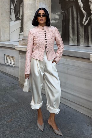 Pearl Desenli Düğme Detaylı Ceket 6211