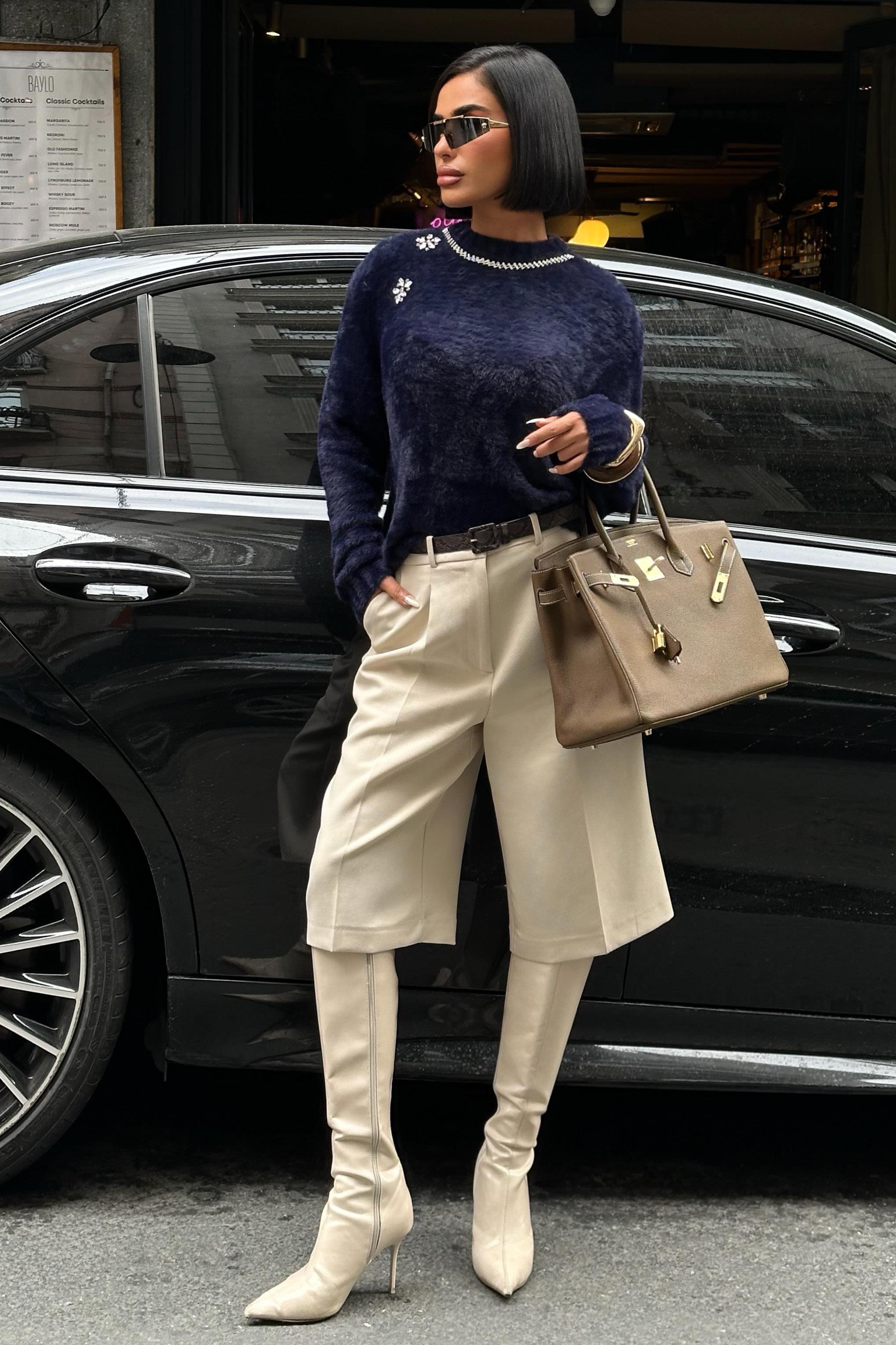 Aksesuarlı Premium Yumoş Kazak 1367 R2-B-K4