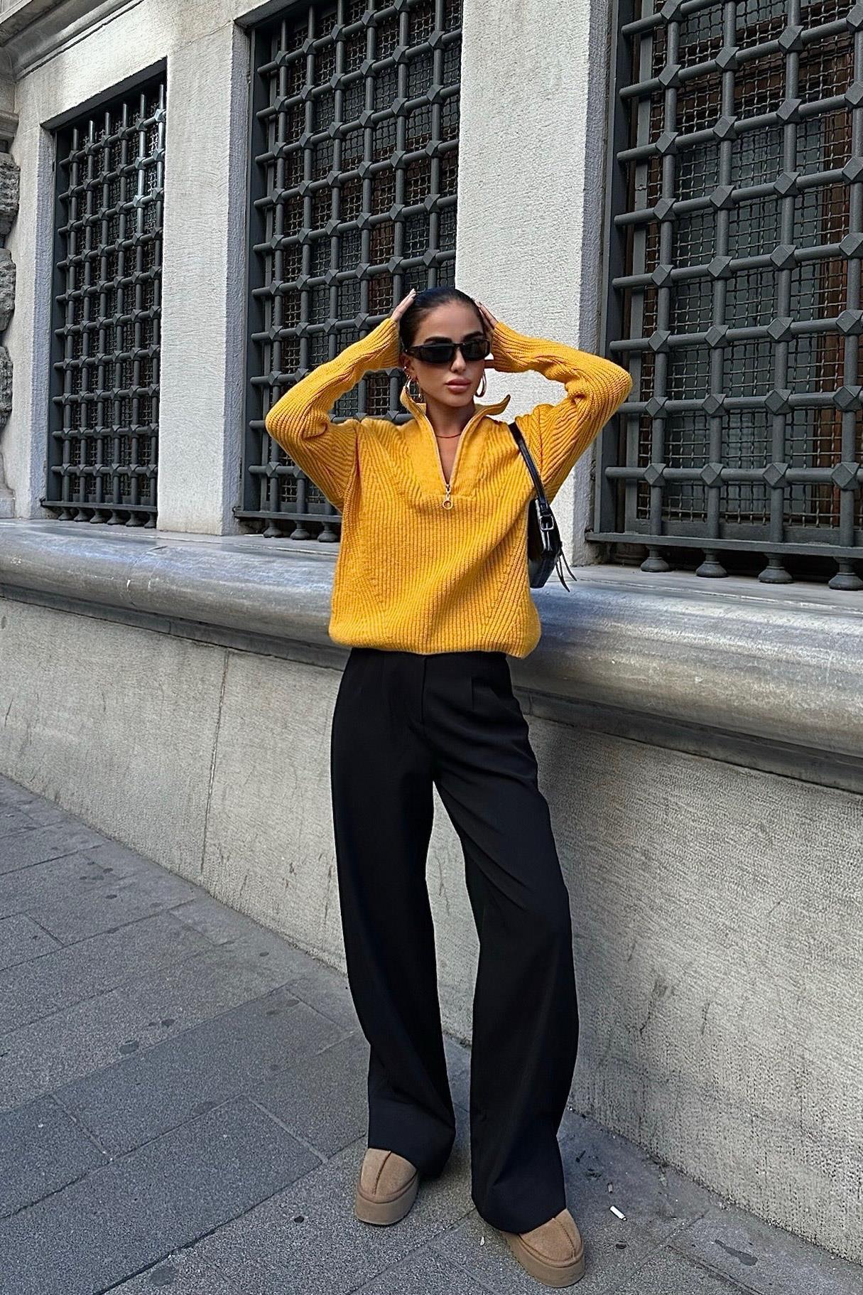 Allen Fermuarlı Triko Kazak 1236-01 R4-C-K4