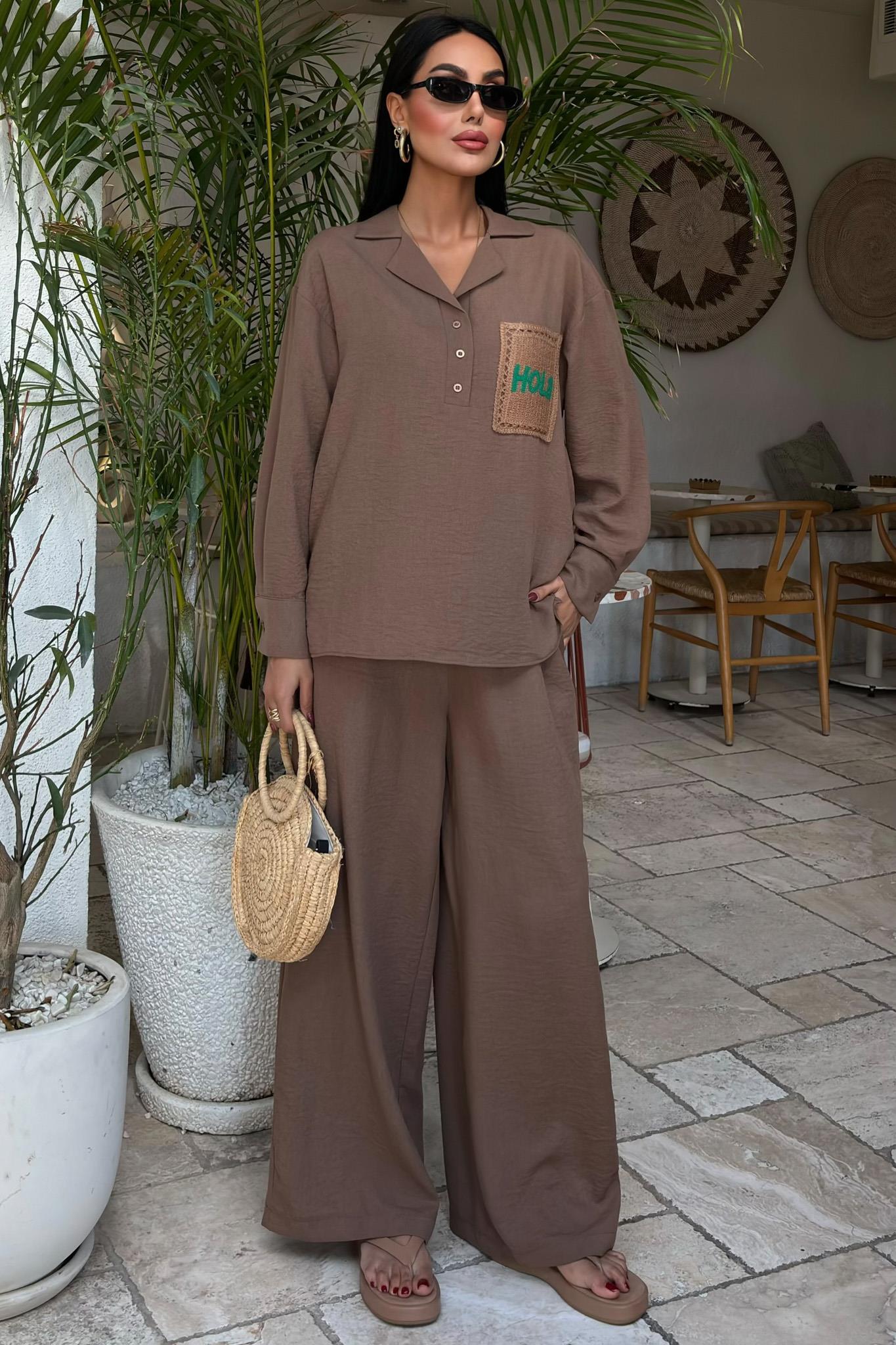 Apaj Yaka Salaş Keten İkiili Takım 10109