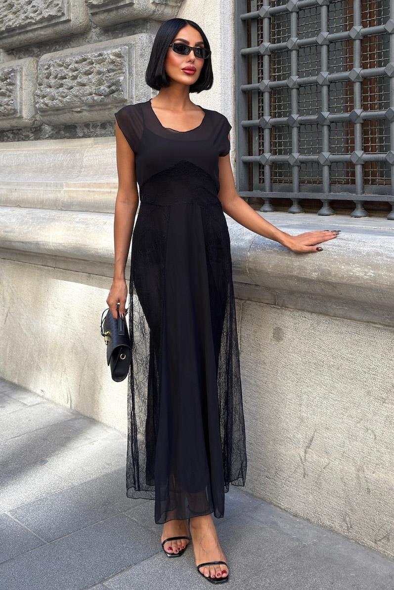 Archernar Şifon Tül Elbise 2704-8 R5-F-K4