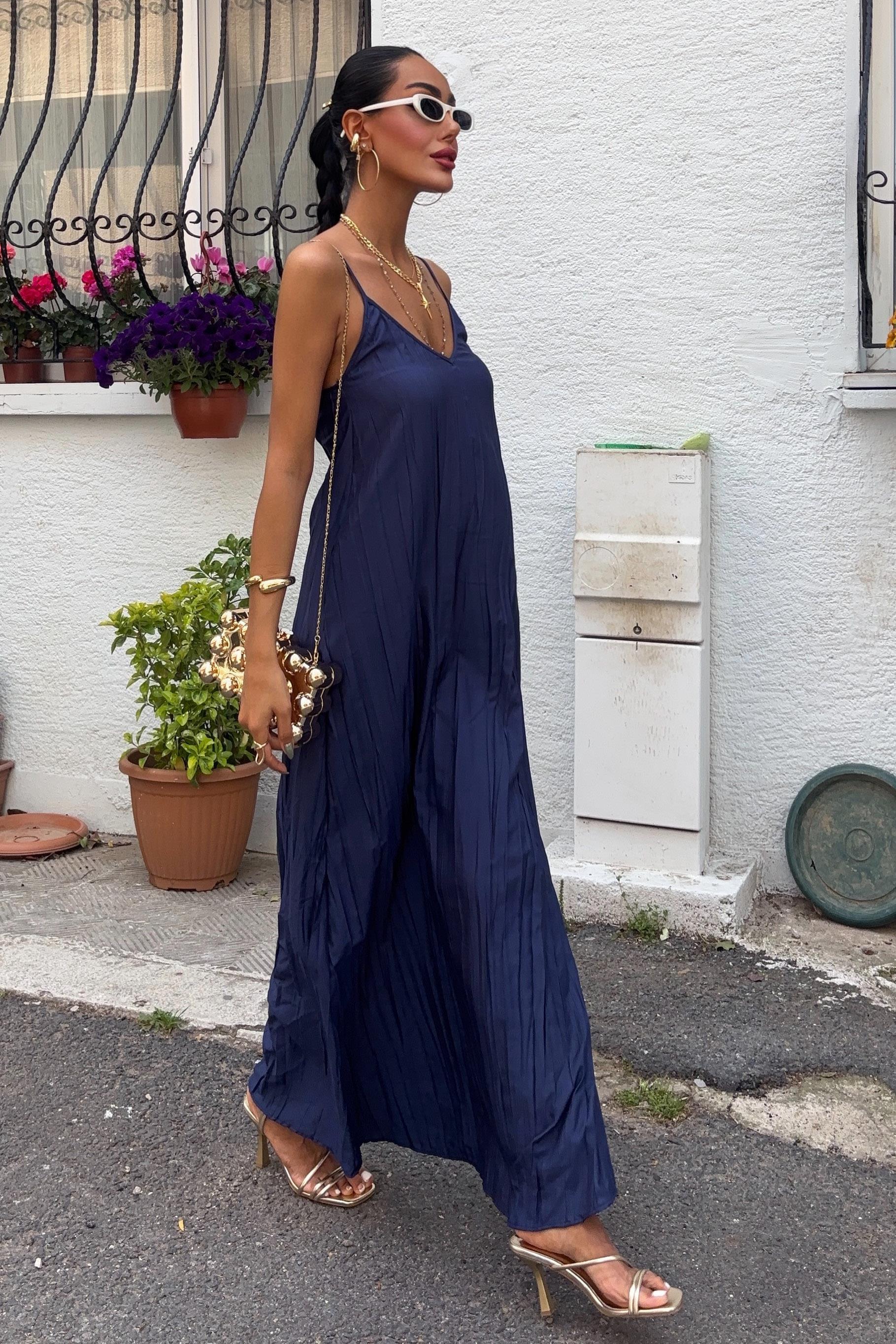 Askılı Maxi Boy Kraş Elbise 2900