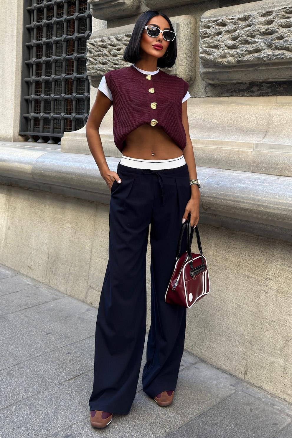 Beli Lastik Detaylı Rahat Pantolon 0087 R8-A-K4