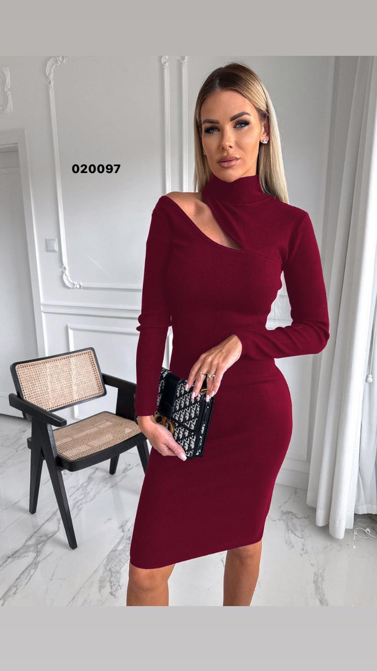 BORDO Yeni sezon kaşkorse kumaş elbise