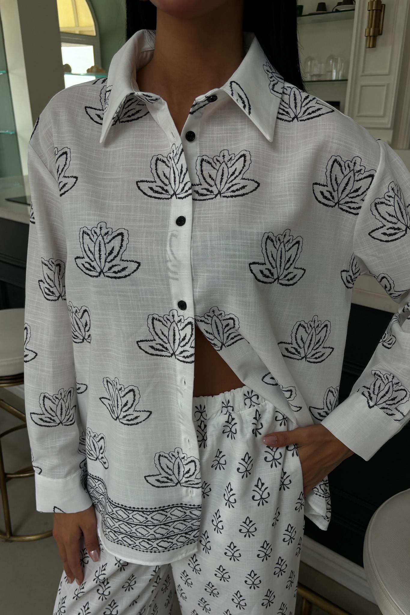 Etnik Desenli İkili Keten Takım 10120 R6-C-K4