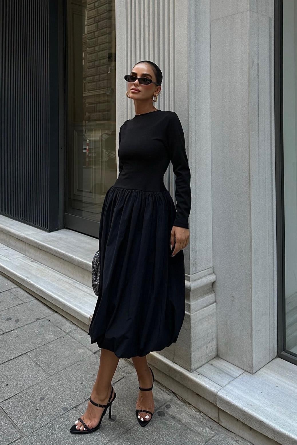 Fontana Volanlı Midi Elbise 2809