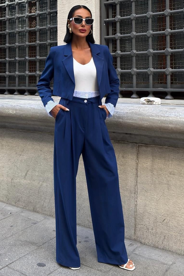 Garni Detaylı Crop Ceketli Takım 10075 R9-I-K3