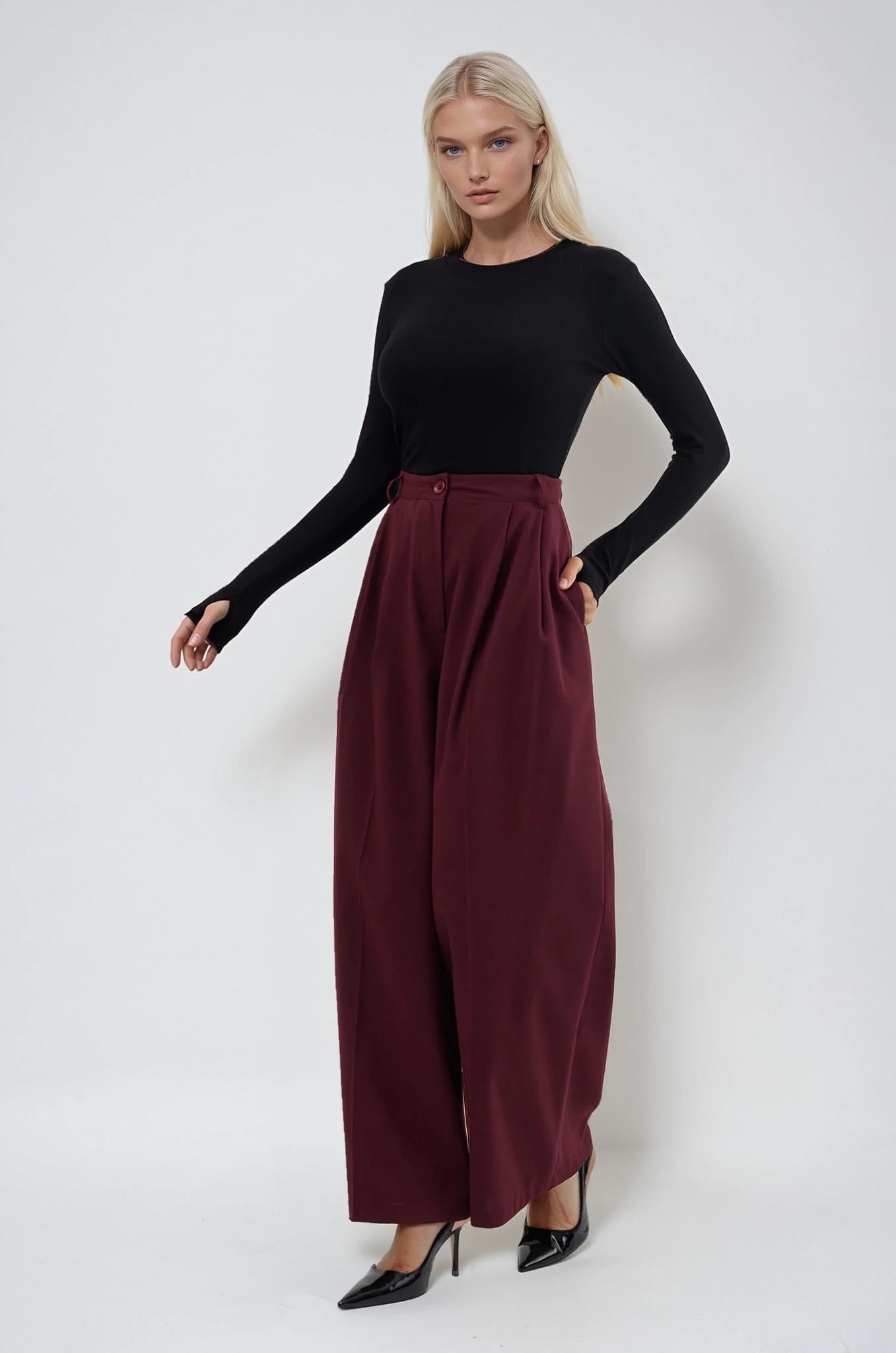 Geniş Paçalı Kumaş Pantolon 0130