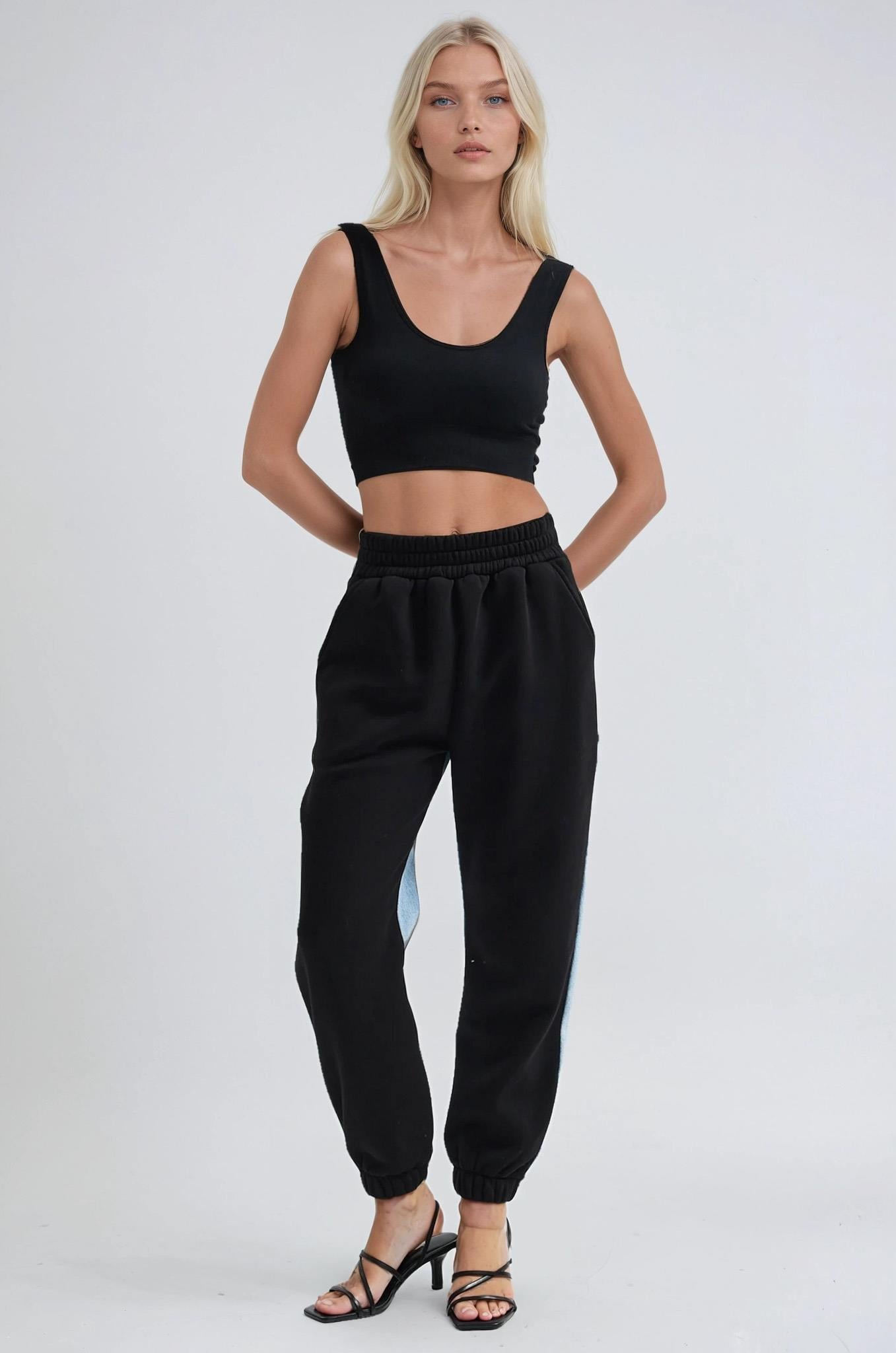 Jean Karışımlı Rahat Jogger Eşofman Altı   0108
