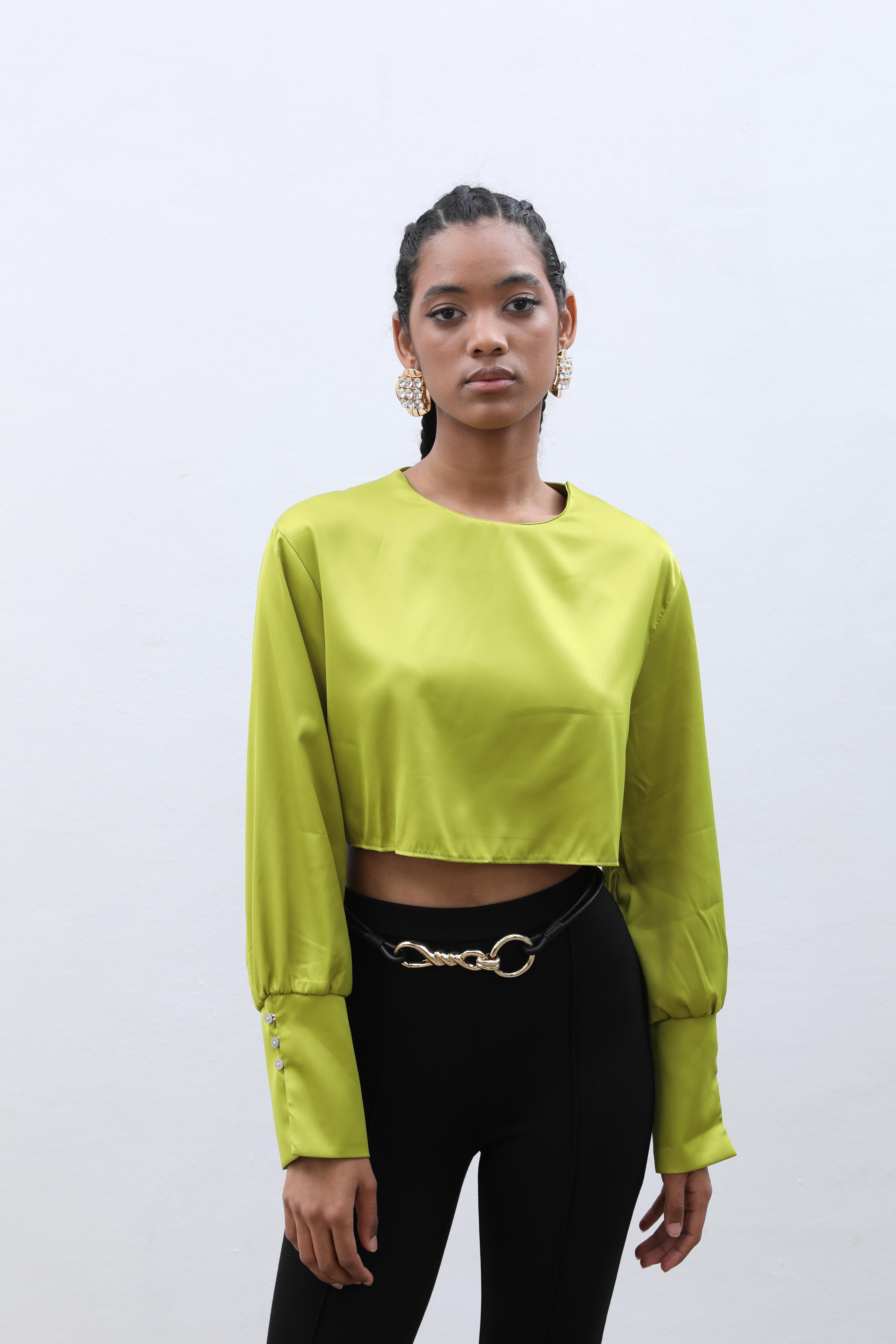 Laura Sırt Dekolteli Saten Bluz 3396-08