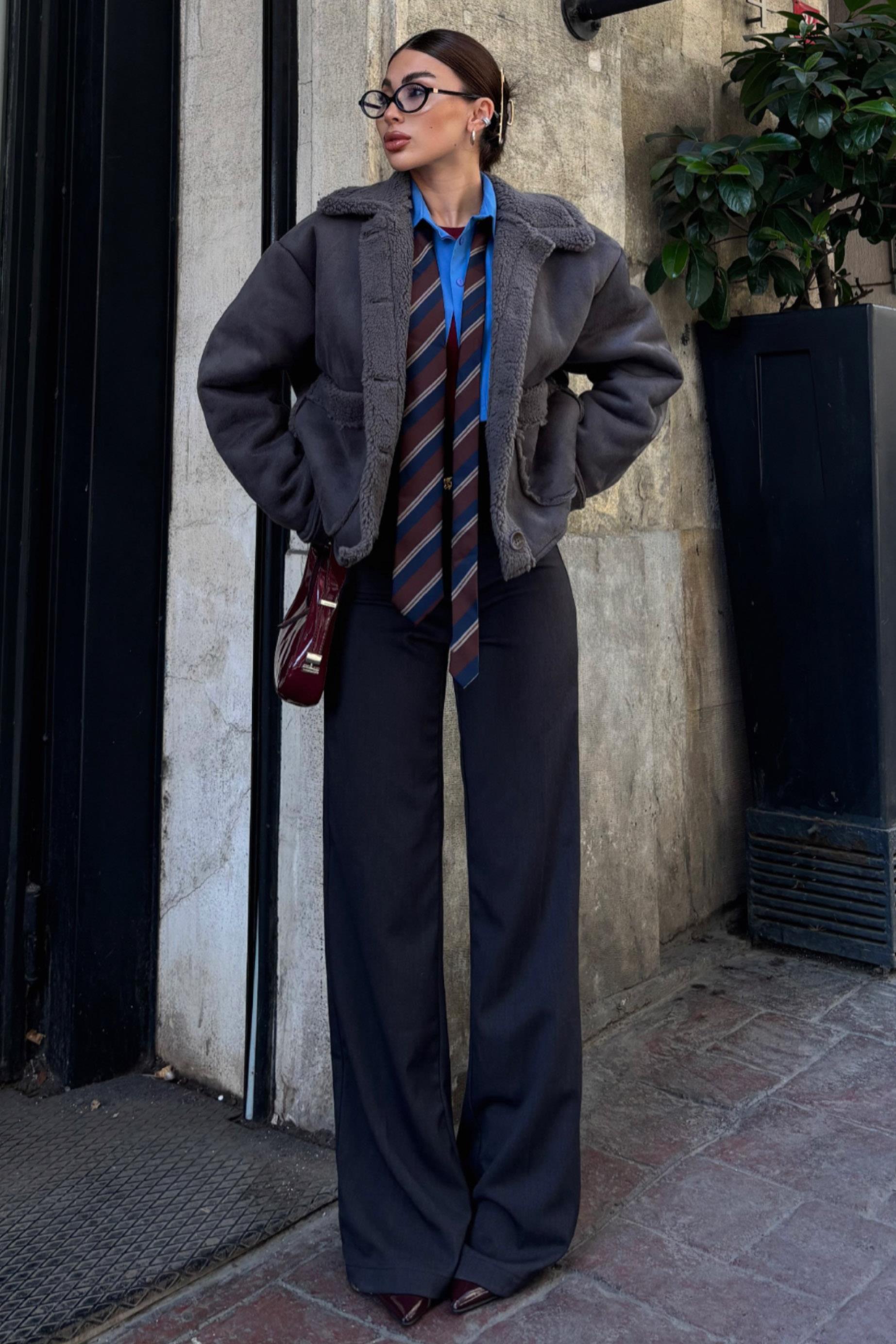 Lolita Uzun Kollu Süet Ceket 6115 R11-A-K4