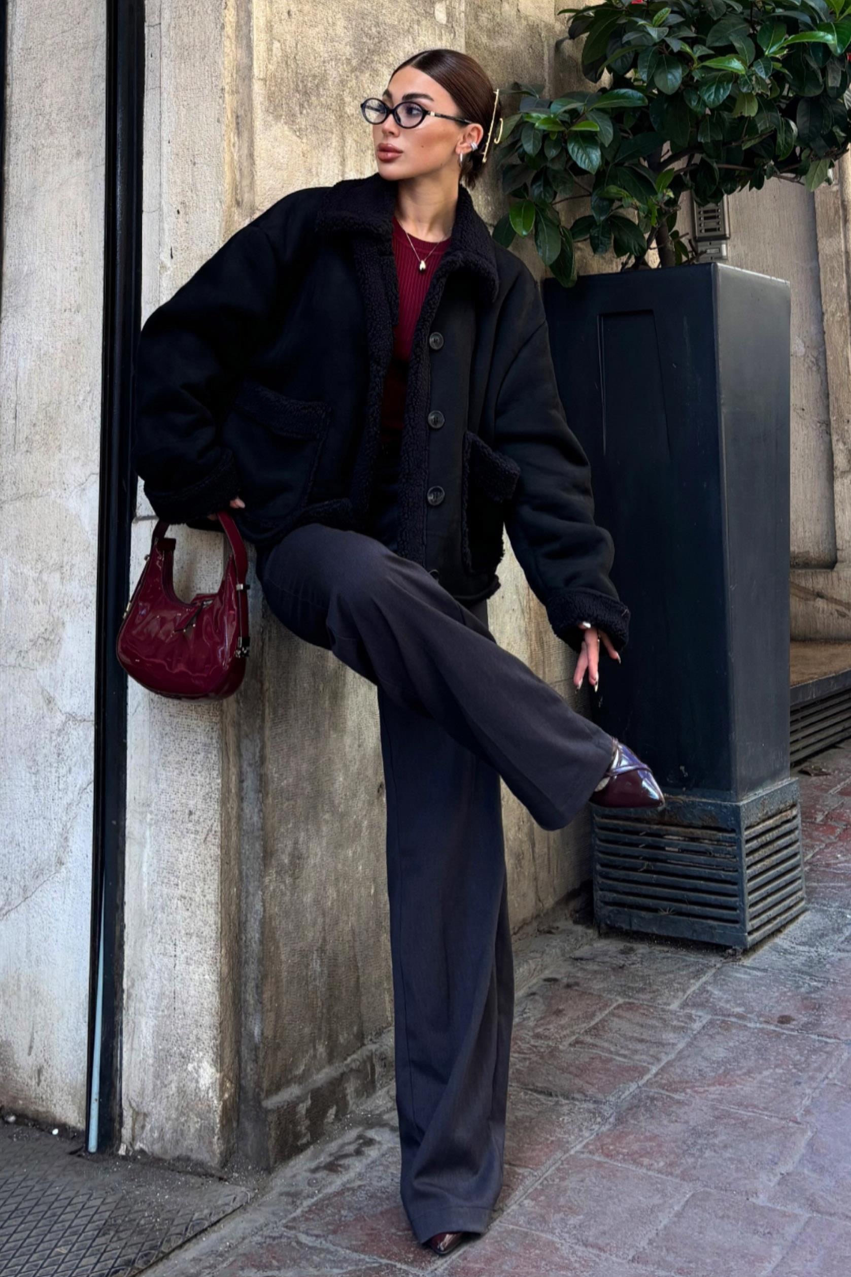 Lolita Uzun Kollu Süet Ceket 6115 R11-A-K4