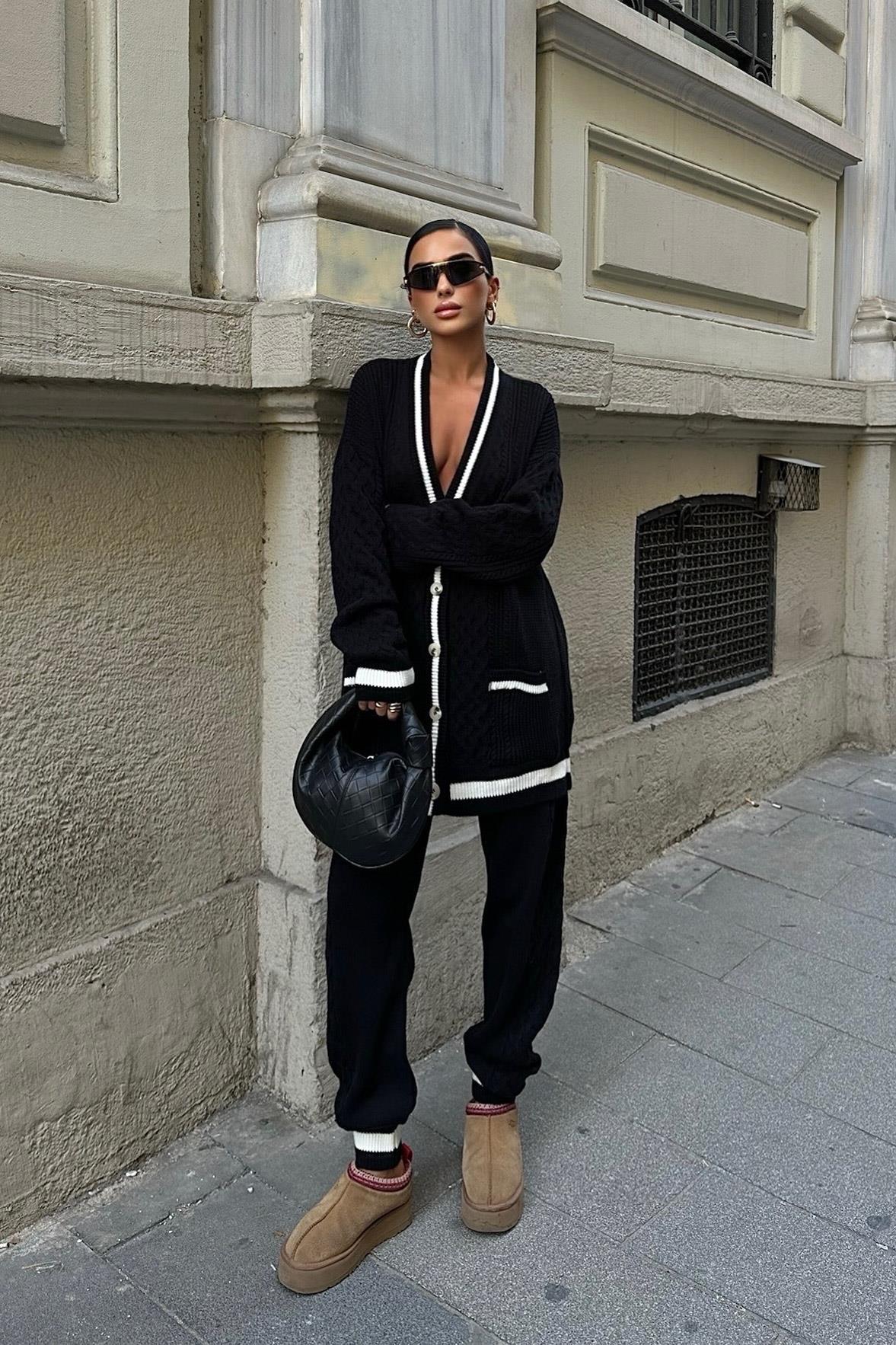 Lunadel Triko Hırka Pantolon Takım 9974