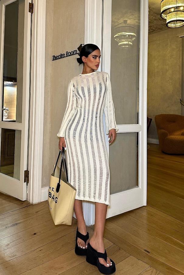 Marcella Kroşe Midi Elbise 2663-23 R1-F-K5