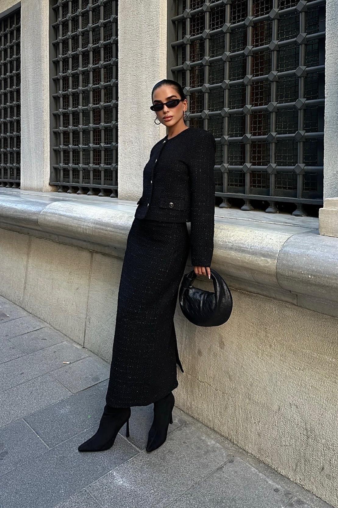 Marinela Işıltılı Midi Etek Takım 9936