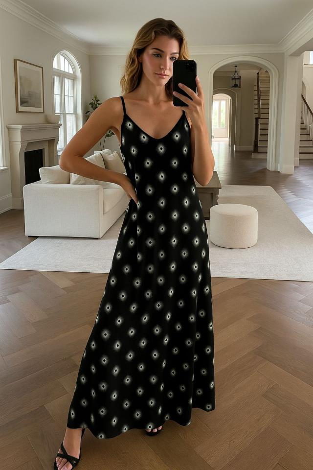 ÖZEL FİYAT Digital Baskı V Yaja Süprem Kumaş Elbise