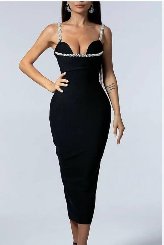 ÖZEL FİYAT Ip Askılı Askı Ve ön Ithal Taş Işlemeli Tasarım Elbise