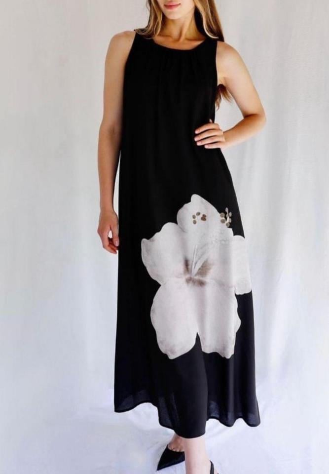 ÖZEL FİYAT Viskon Kumaş Digital Baskı Rahat Kesim Elbise