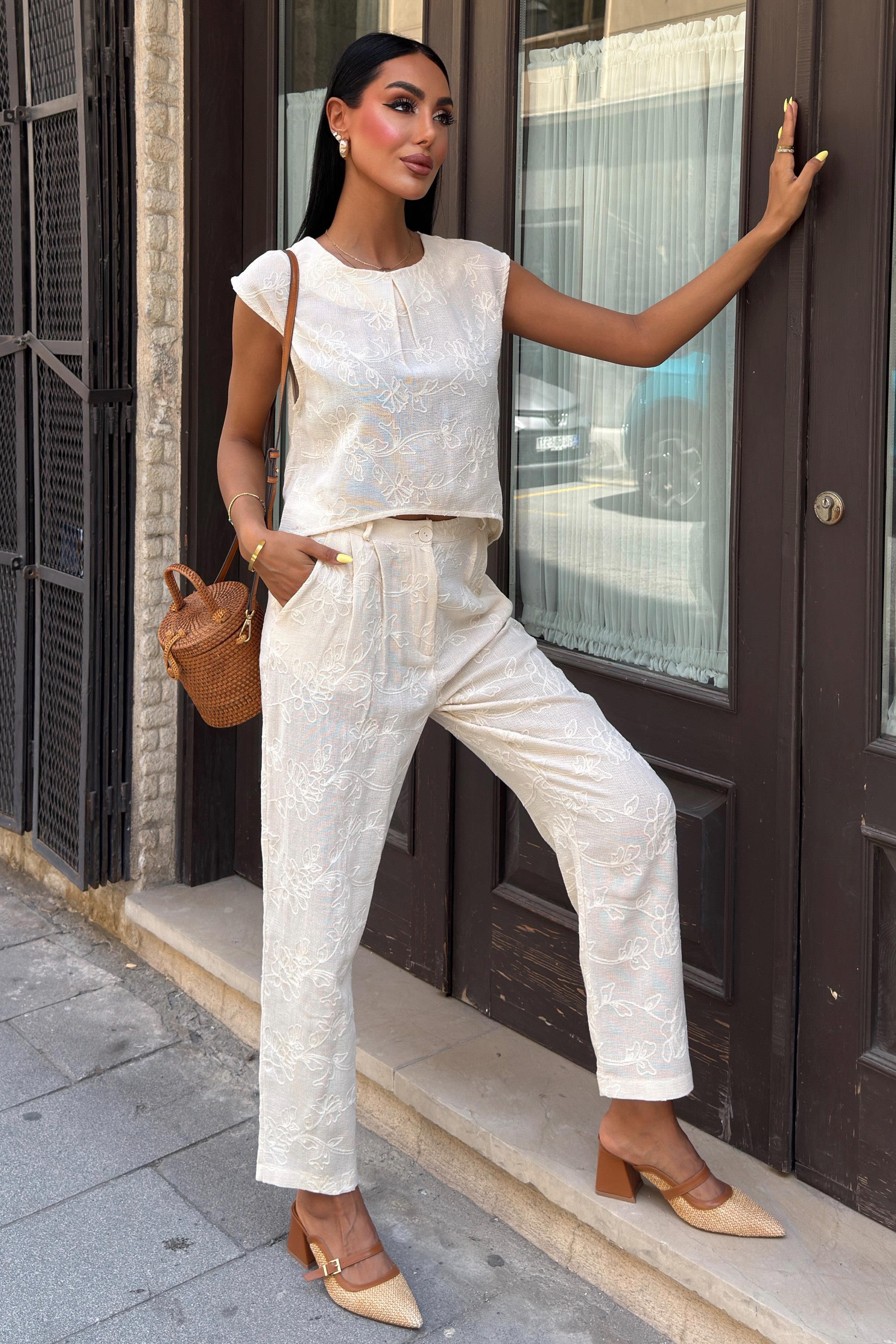 Shalina Süzüne Nakışlı Crop Takım 9796-08 R9-K-K5