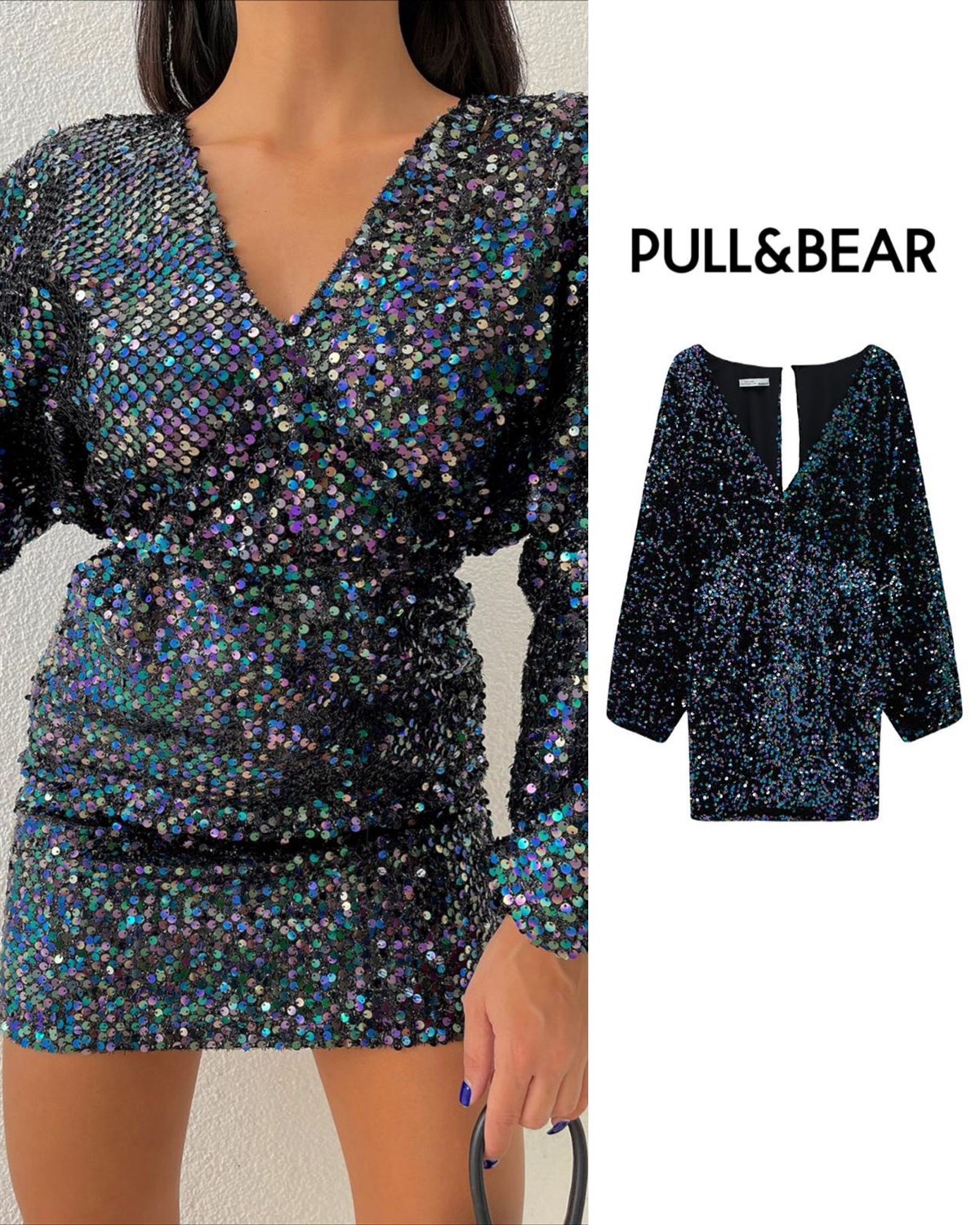 Sırt detay pul payet elbise -  MULTİ