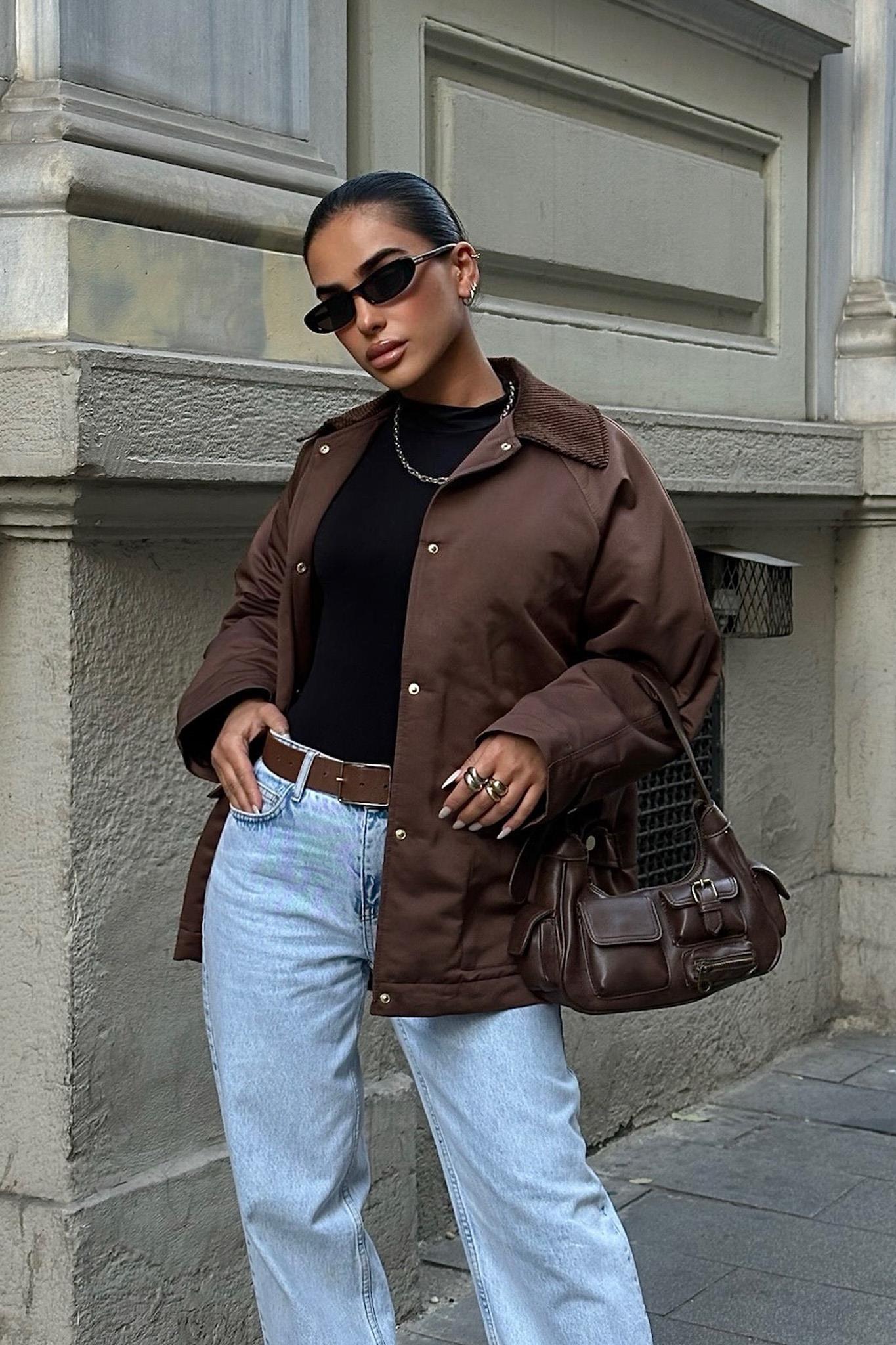 Yakası Kadife İçi Kapitoneli Ceket 6119