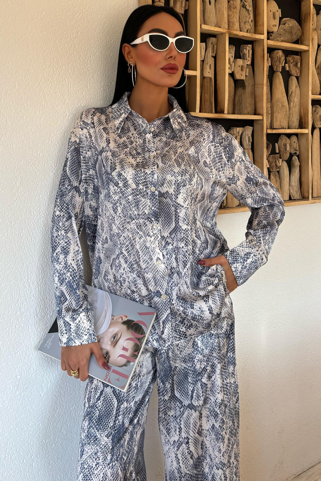 Yılan Desenli Saten Salaş Takım 10023