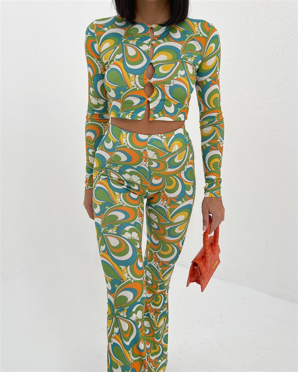 Zr model bluz pantolon takım - YEŞİL
