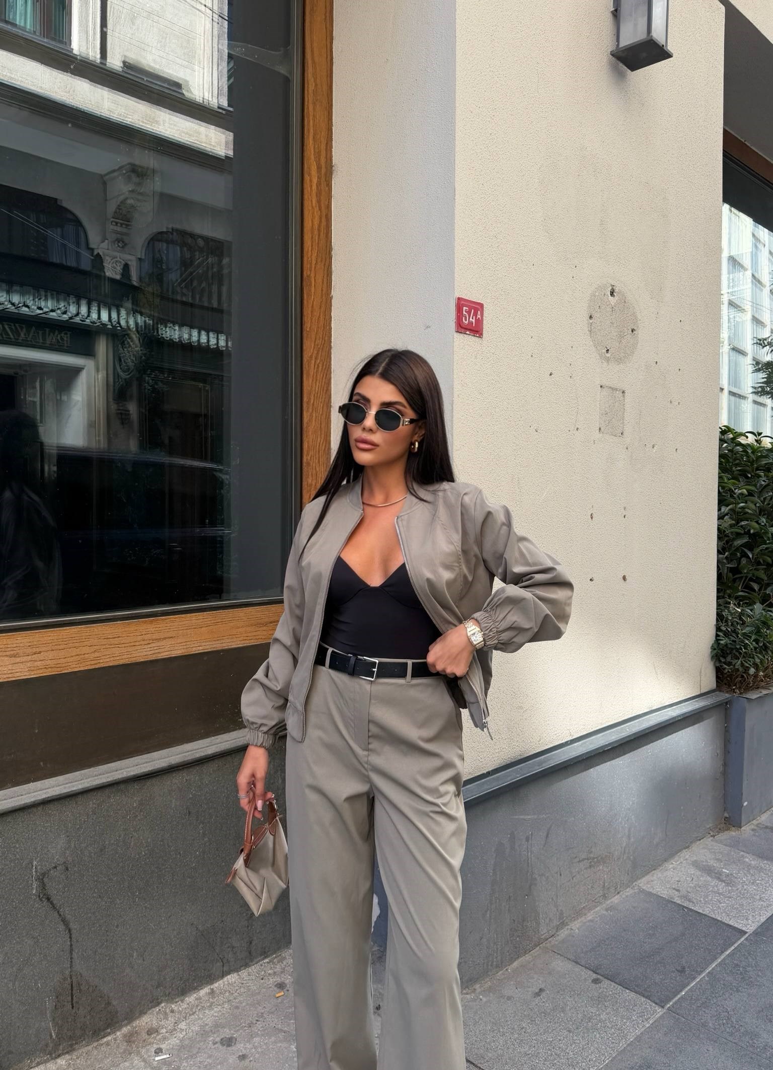 Zr Model Bomber Ceket Pantolon Premium İkili Takım - Haki