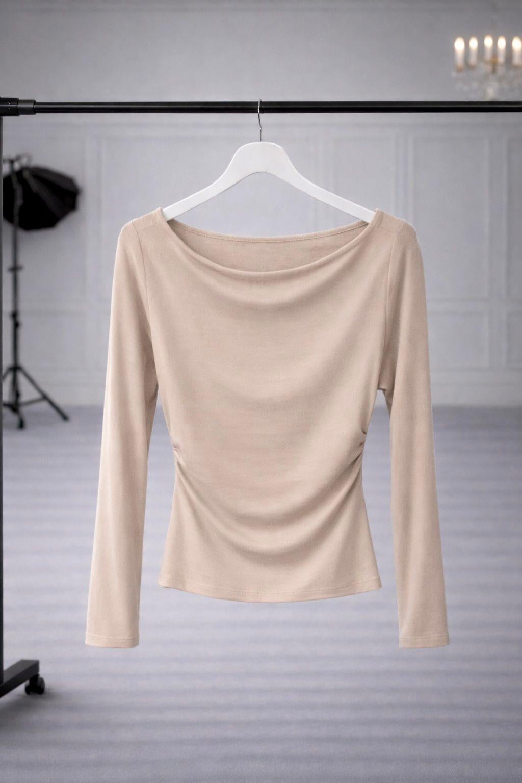 Zr Model Büzgü Detay Esnek Bluz - Bej