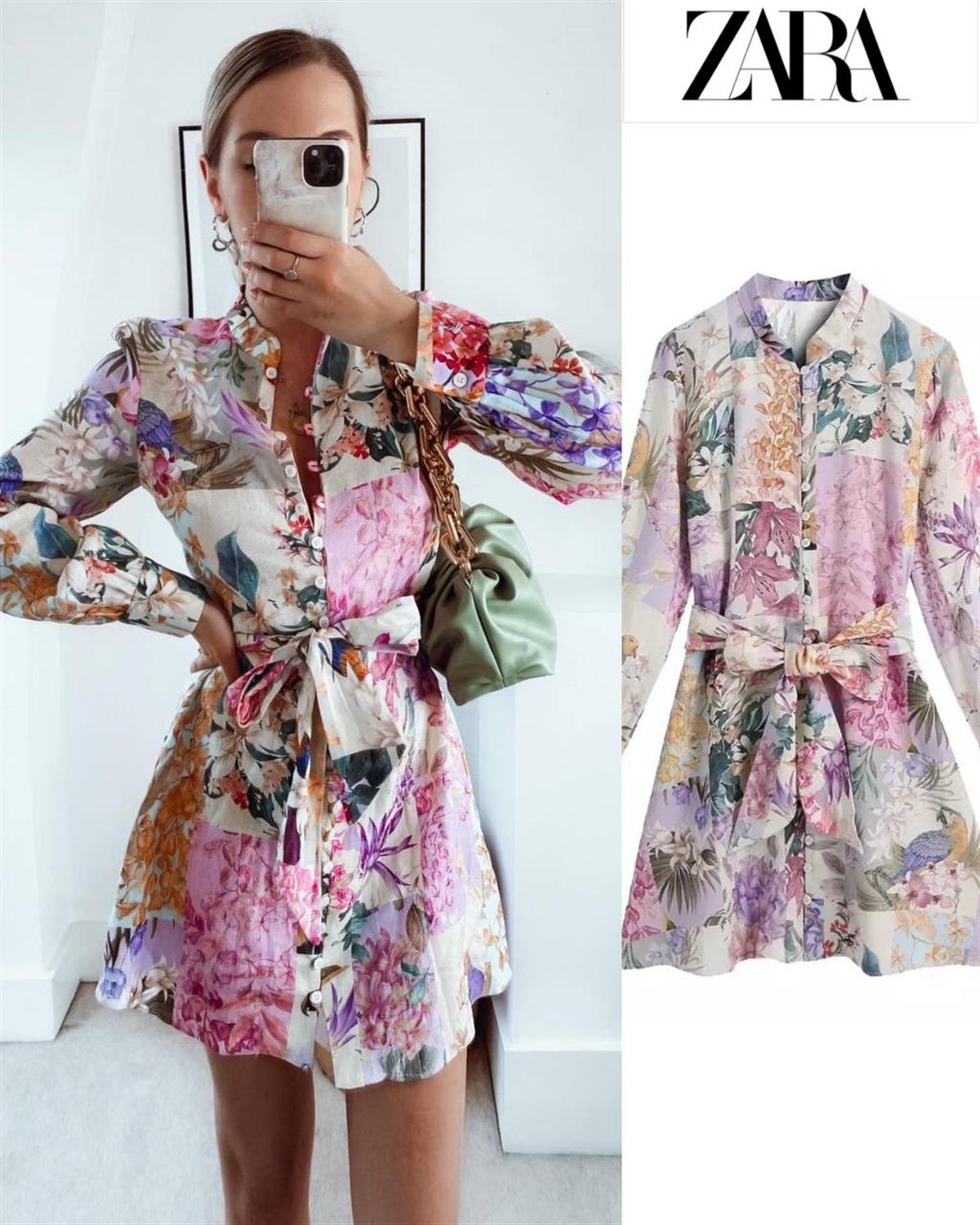 Zr model çiçek desen elbise  - MULTİ