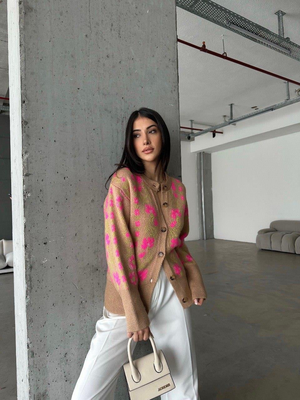 Zr Model Desenli Premium Triko Hırka - Multi