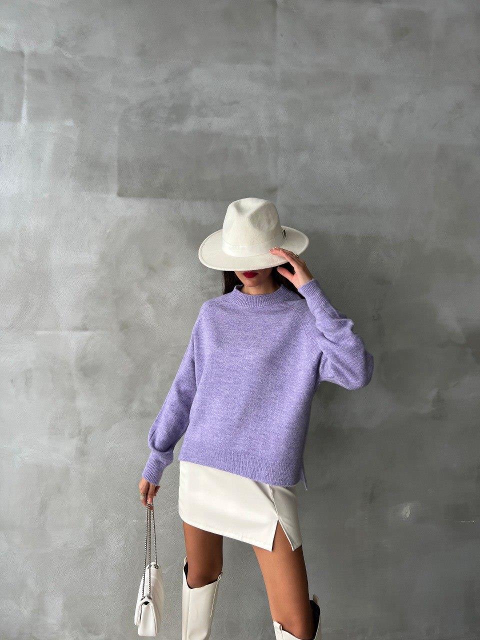 Zr Model İpek Triko Kazak - Lila