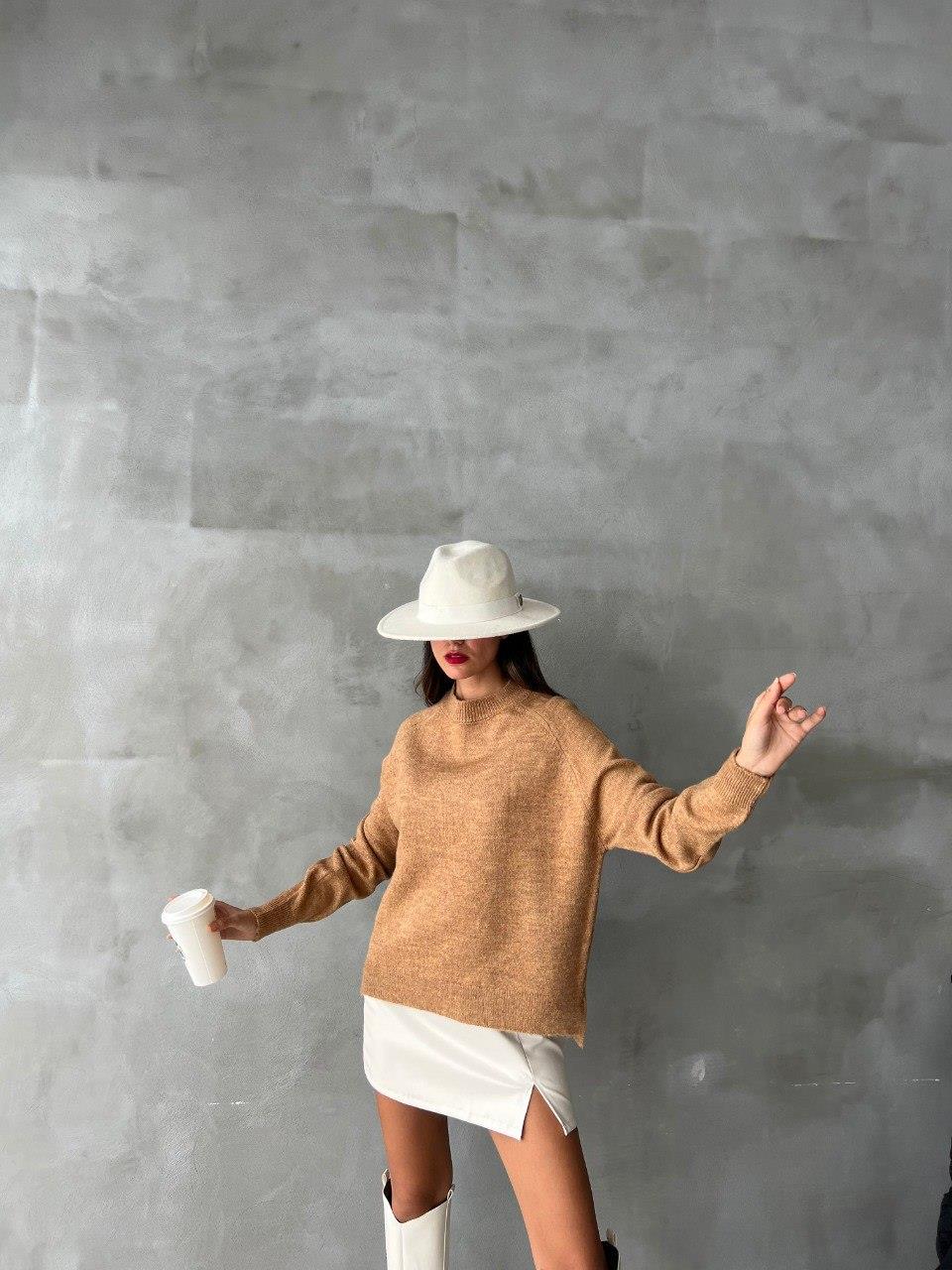 Zr Model İpek Triko Kazak - Vizon