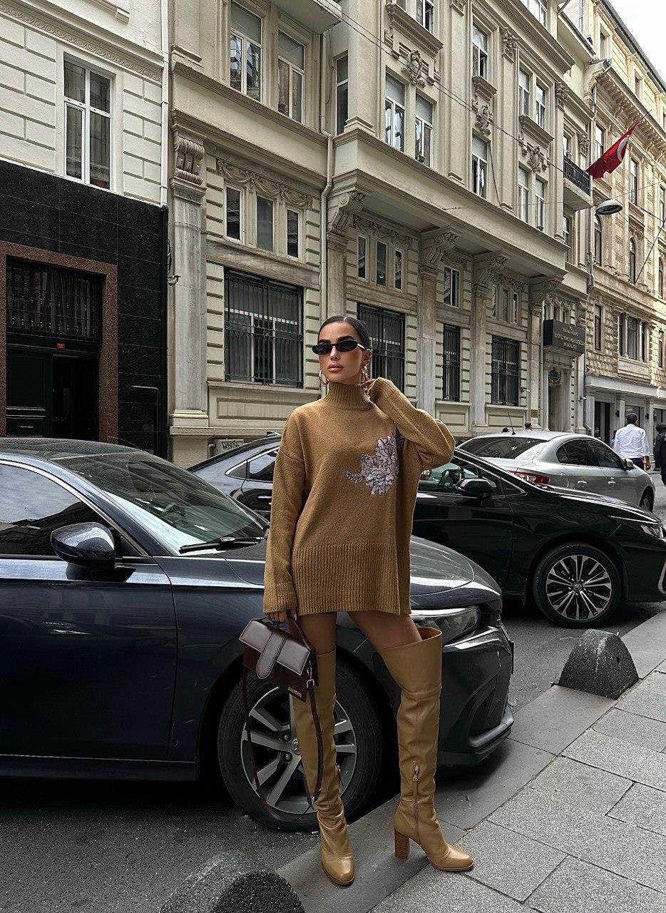 Zr Model İşleme Detay Premium Triko - Vizon
