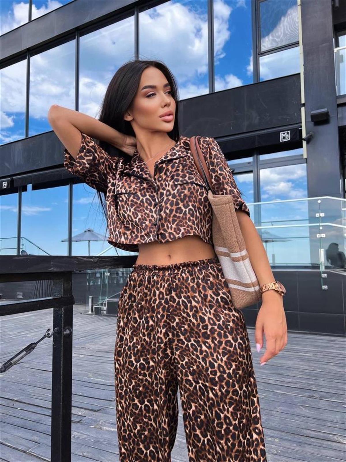 Zr model leopar desen ikili takım - LEOPAR
