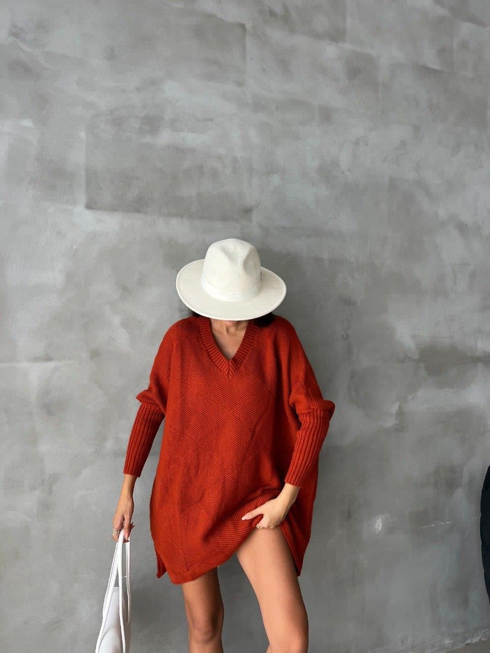 Zr Model Örgü Oversize Salaş Triko - Oranj