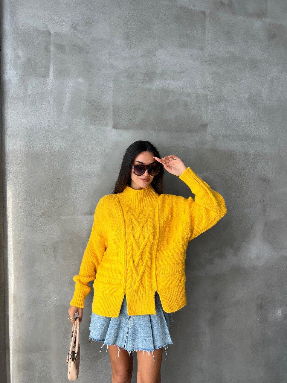 Zr Model Örgü Premium Triko - Sarı