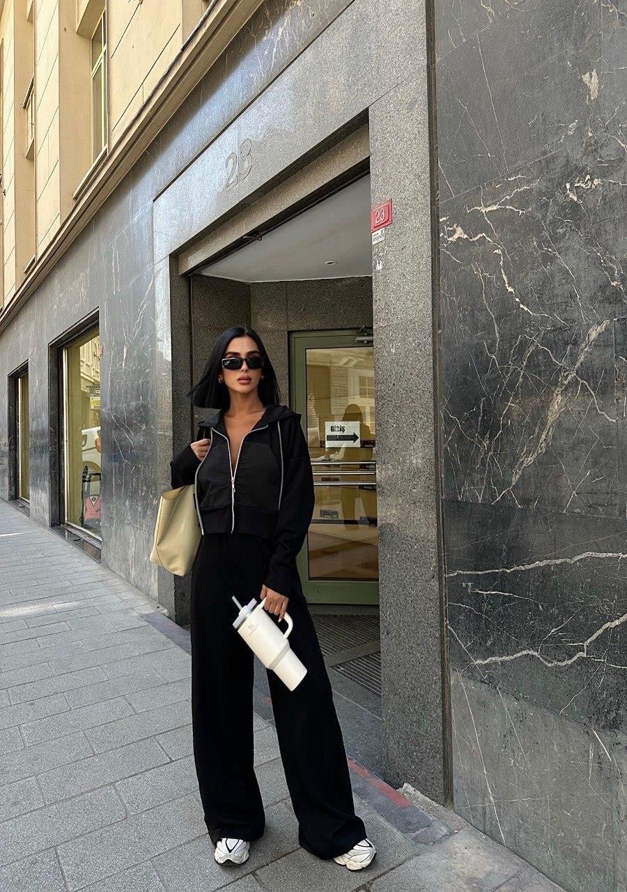 Zr Model Oversize Premium İkili Takım - Siyah