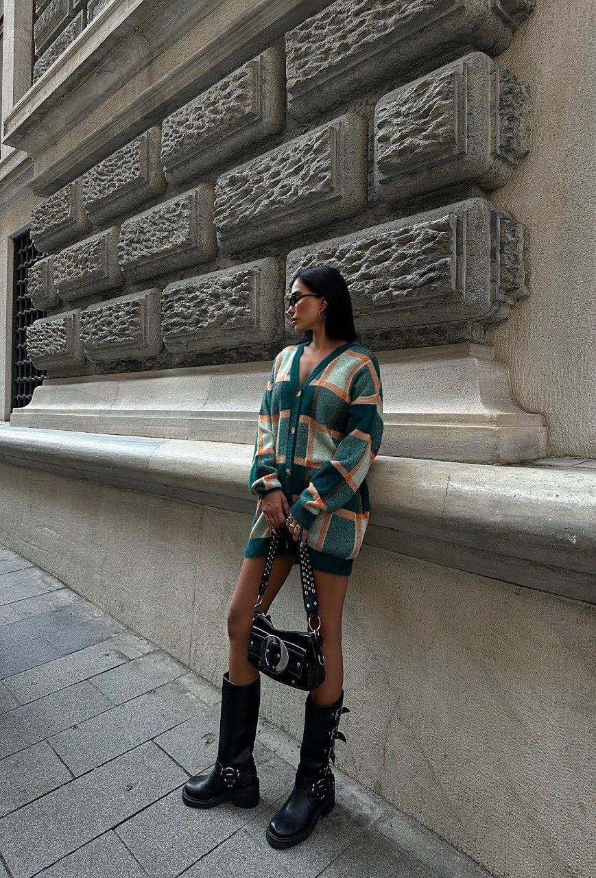Zr Model Oversize Renkli Triko Hırka - Multi