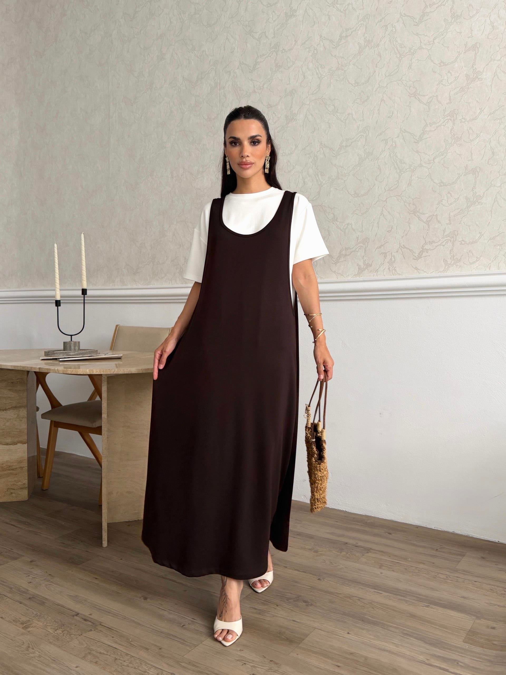 Zr Model Salopetli Premium İkili Takım - Kahve