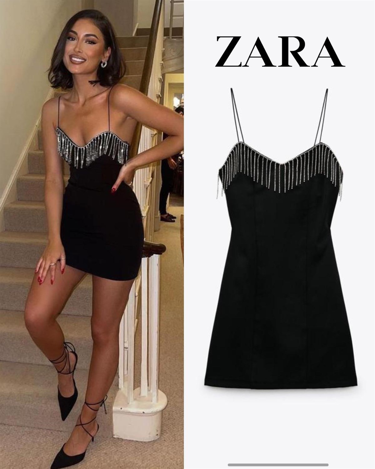 Zr model yaka detay elbise  - SİYAH