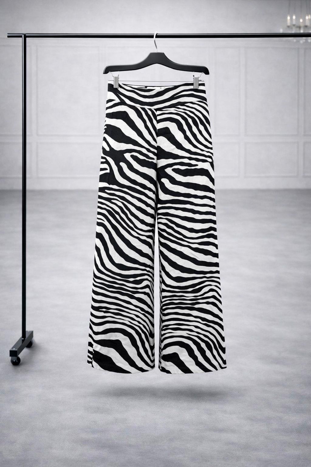 Zr Model Zebra Desen Premium Pantolon - Siyah