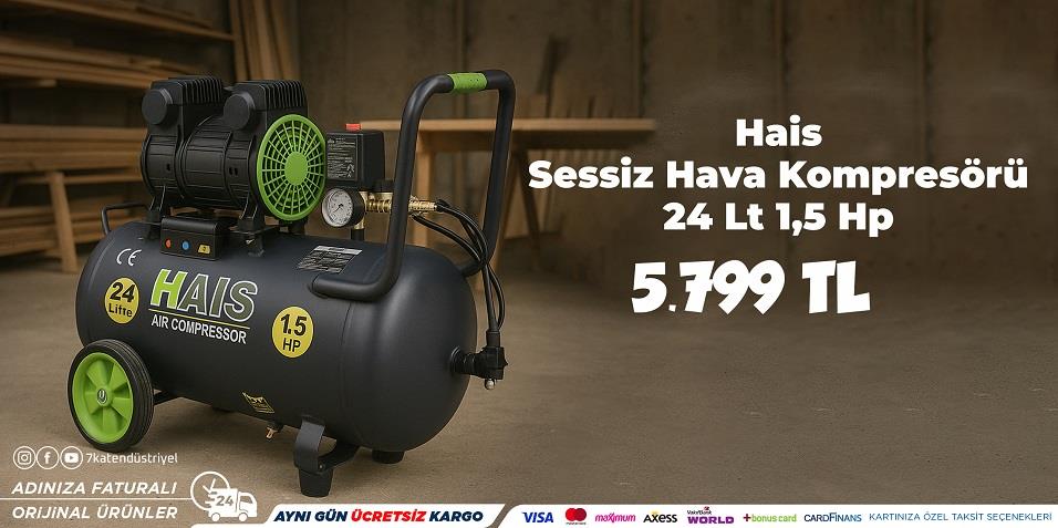 Hais Hava Kompresörü Sessiz 24 Lt 1,5 Hp