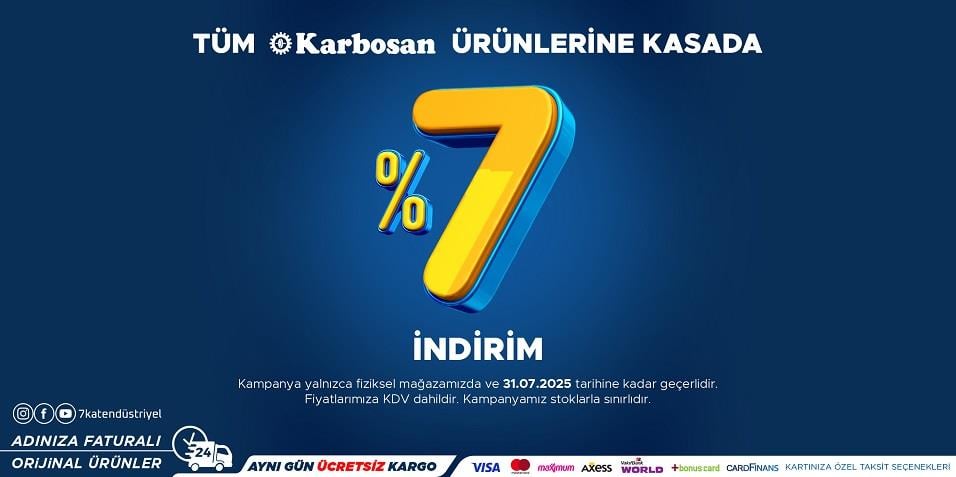 Karbosan %7 indirim