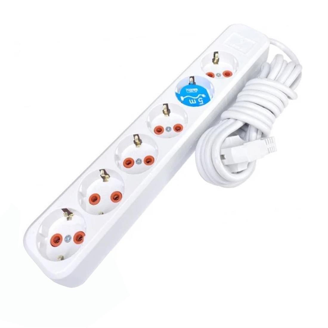 Asel 6'Lı Topraklı Grup Priz 5mt - HRD-010871