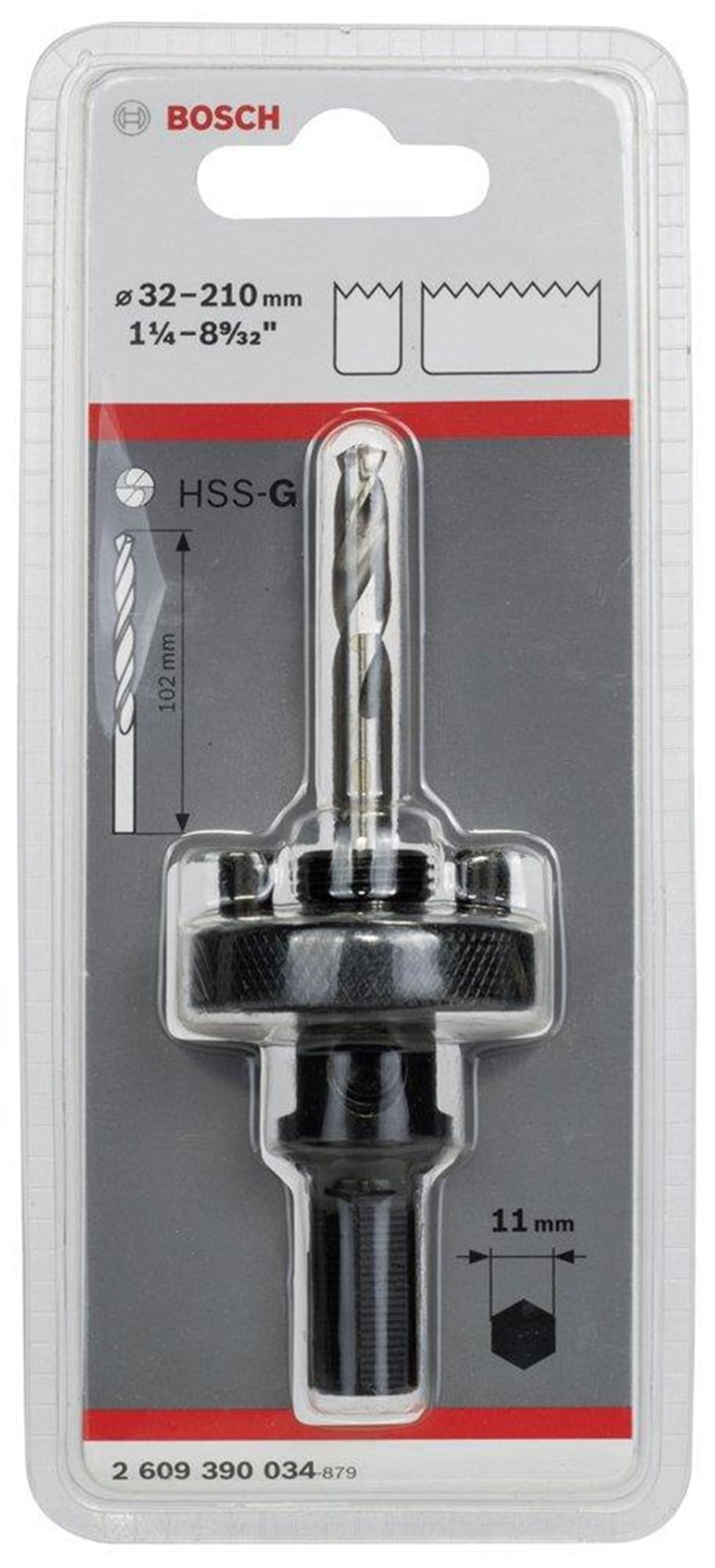 BOSCH 11 mm Hex Adaptör 32-210 mm Pançlar için