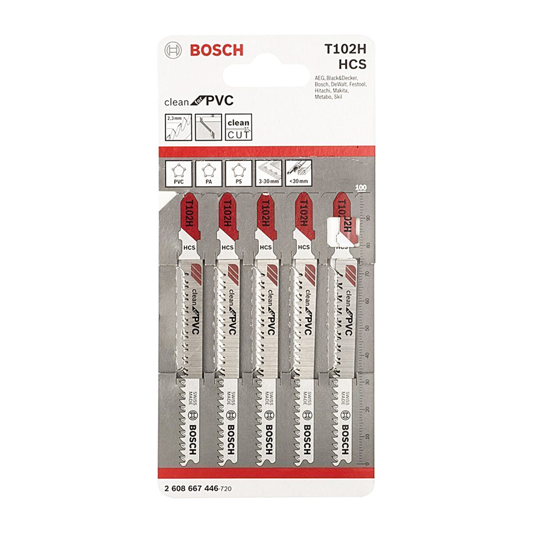 Bosch Dekupaj Bıçağı Cleanfor Pvc T102H 5'Li - 2608667446