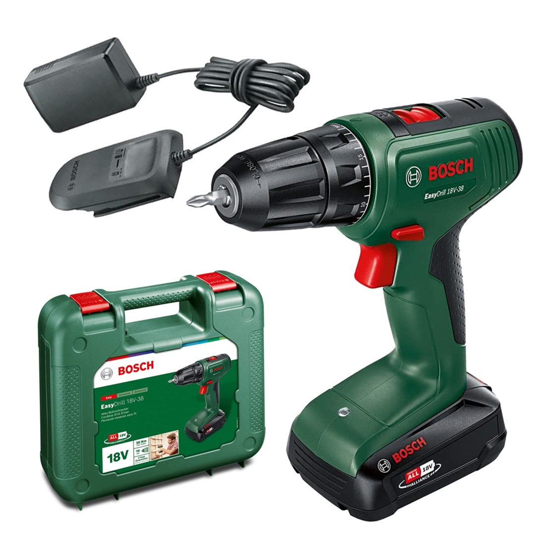 Bosch EasyDrill 18V-38 Akülü Matkap (Tek Akü, 2,0 Ah) - 06039D8003