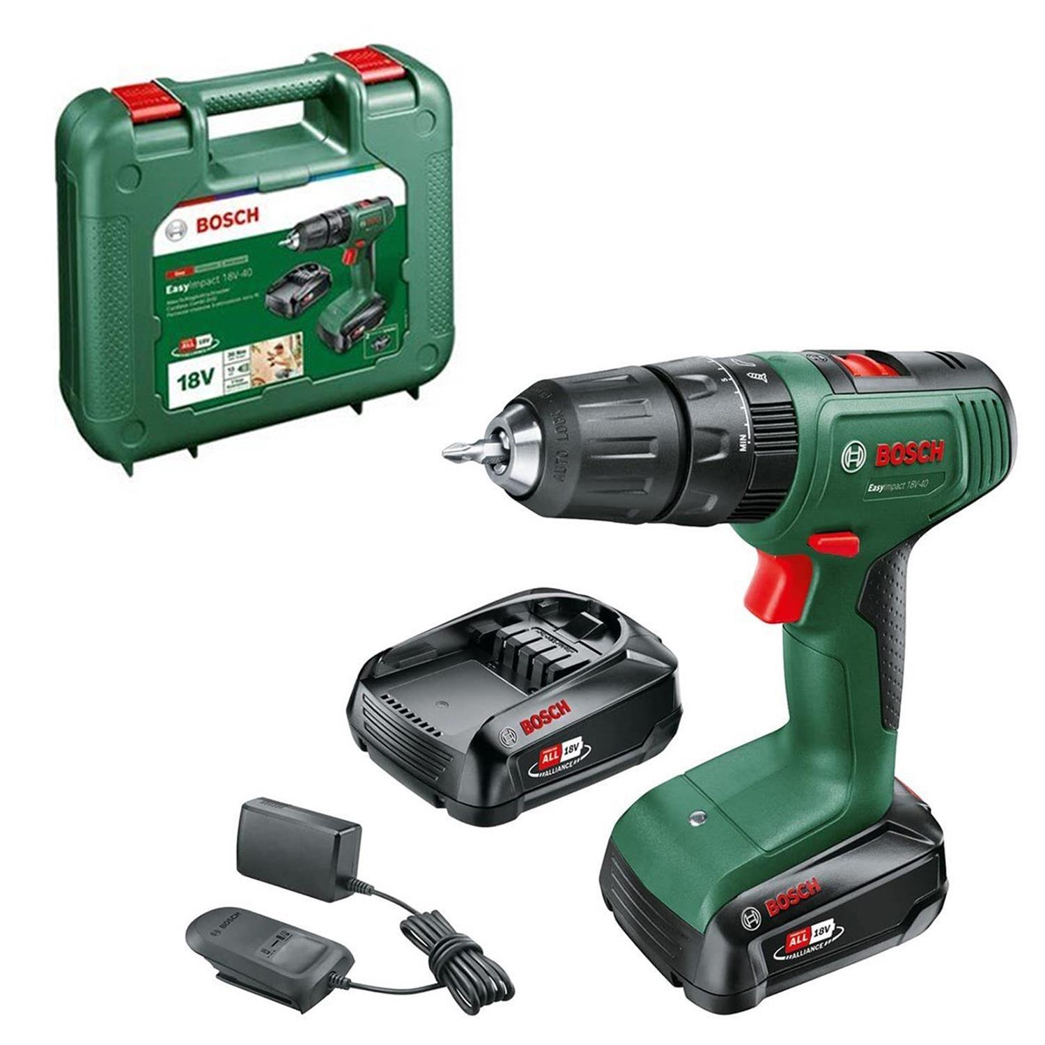Bosch EasyImpact 18V-40 Akülü Matkap (Çift Akü, 2,0 Ah) - 06039D8108
