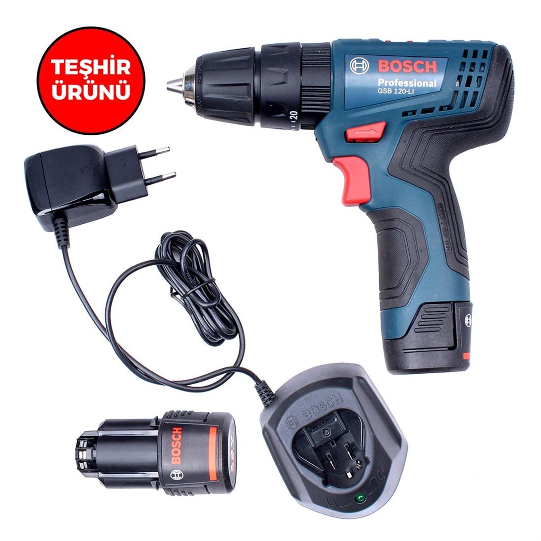 BOSCH  GSB 120-LI 2 AH Çift Akülü Darbeli Delme Vidalama